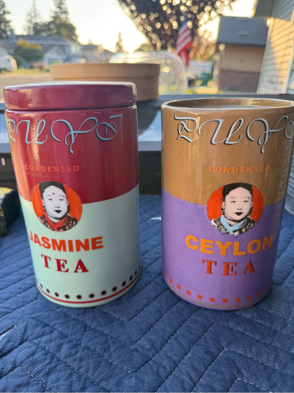 Vintage Fabienne Jouvin Paris Porcelain Tea Canisters